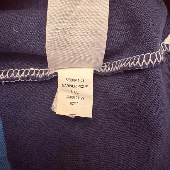 Banana Republic Men’s Polo - White & Light Blue & Navy Colorblock - Picture 5 of 5